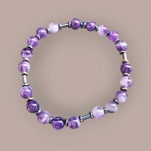 Dogteeth Amethyst stretch bracelet
